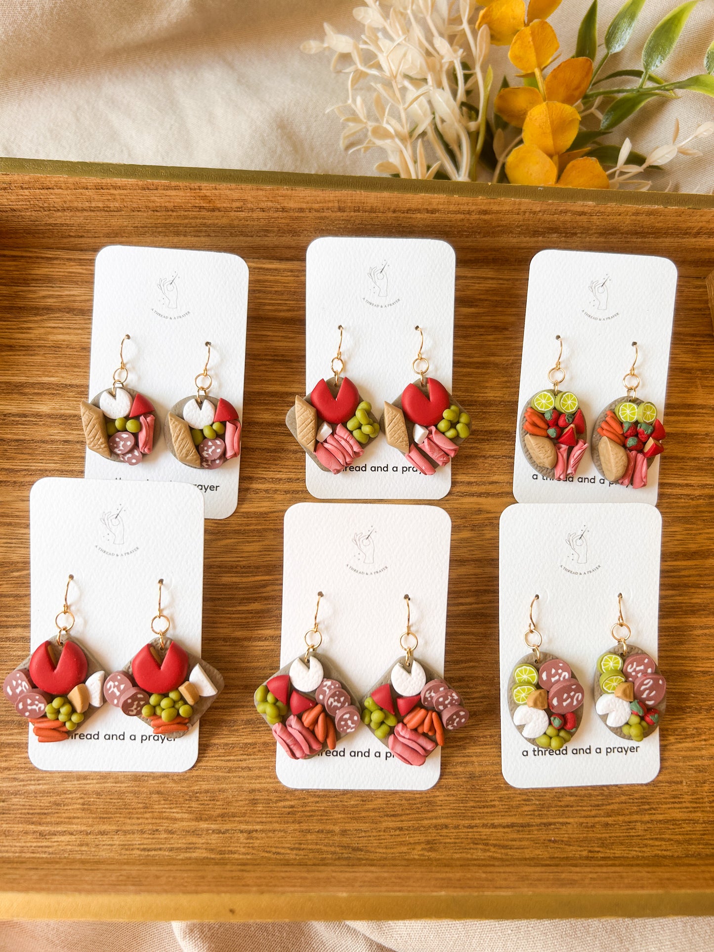Girl Dinner Mini Charcuterie Earrings | Wine Club | Book Club | Foodie Earrings | Mini Food