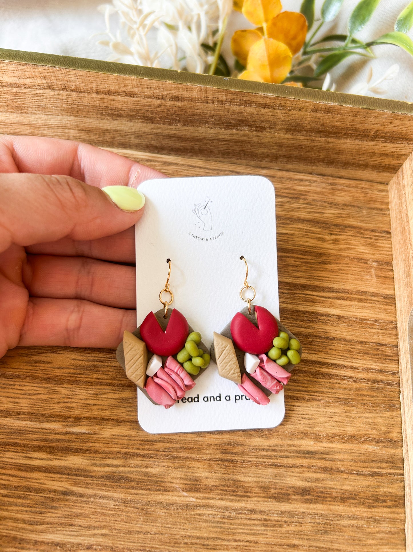Girl Dinner Mini Charcuterie Earrings | Wine Club | Book Club | Foodie Earrings | Mini Food