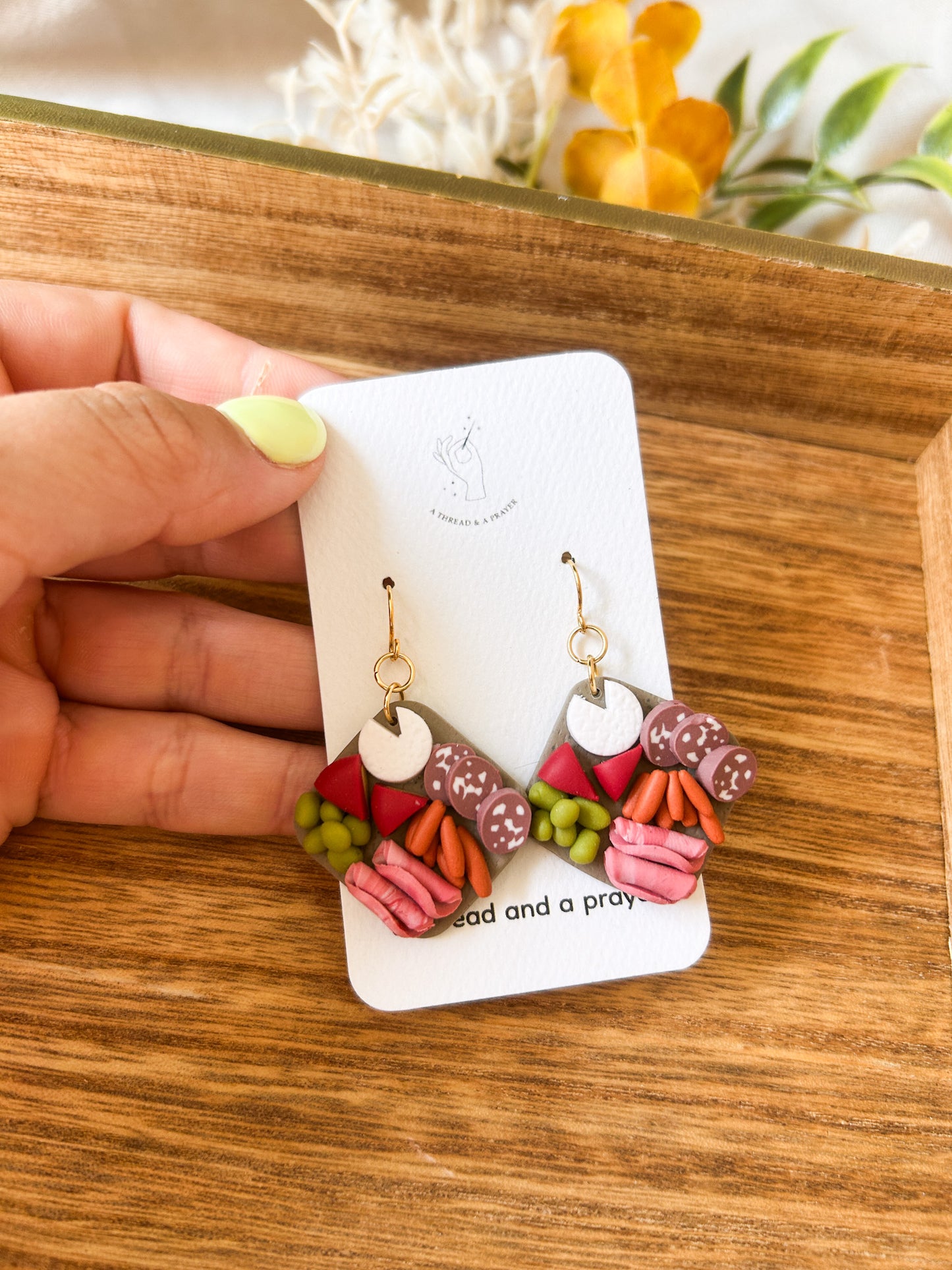 Girl Dinner Mini Charcuterie Earrings | Wine Club | Book Club | Foodie Earrings | Mini Food