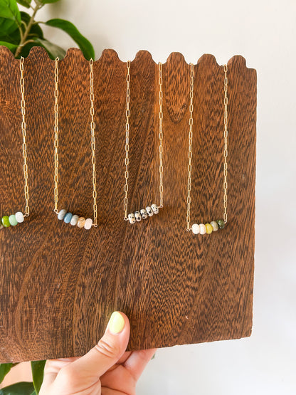 Chunky Chain Beaded Necklace |  Tarnish Free Necklace | 18in Chain