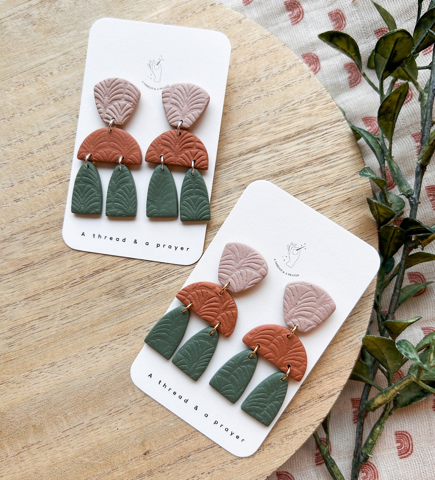 Boho Harvest Clay Earrings | Fall Fashion | Autumn Color Earrings | Statement Earrings | Lightweight