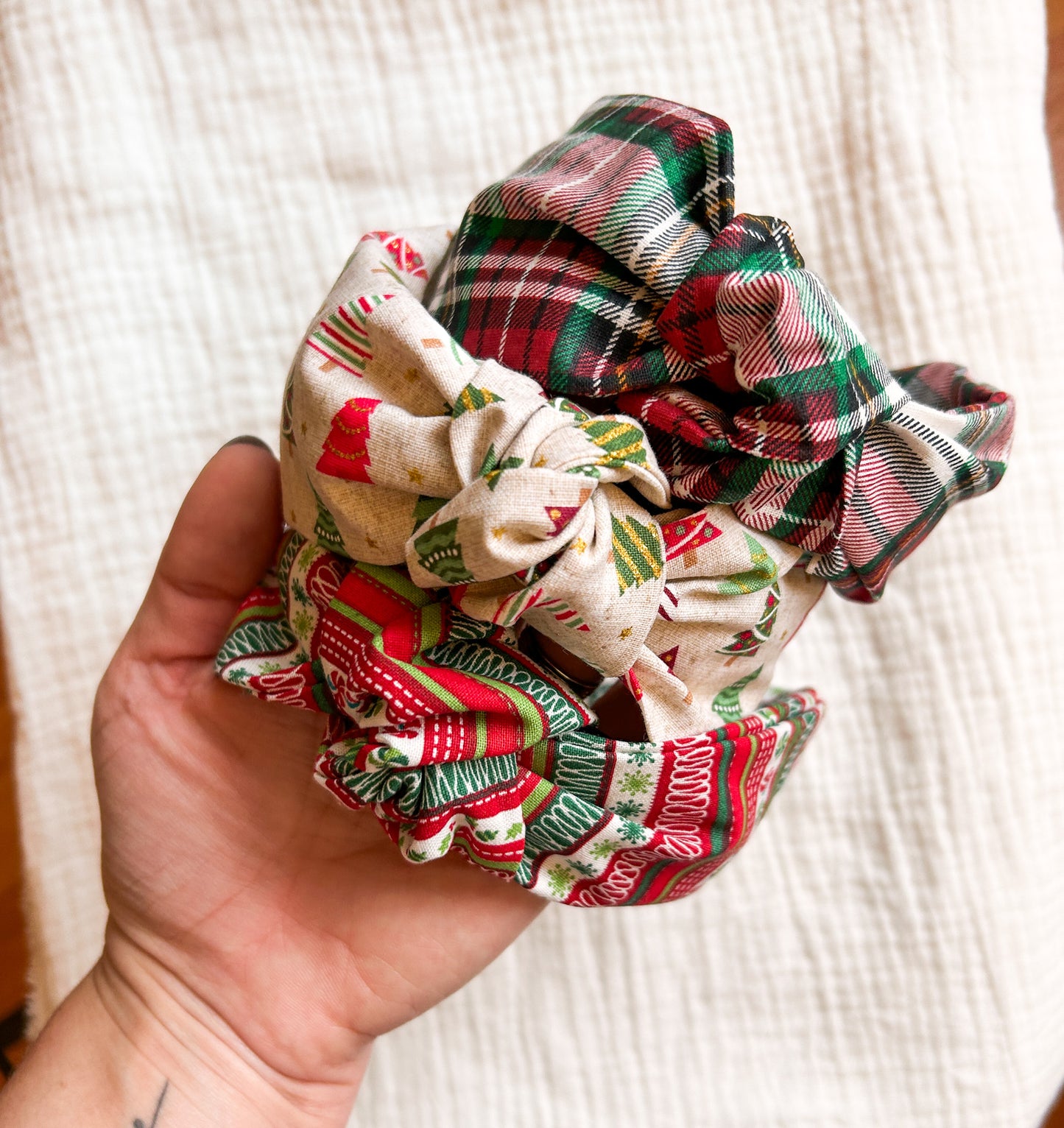 Christmas Top Knot Fabric Headbands | Cute Headband | Chunky | Winter Styles | Comfy Headbands