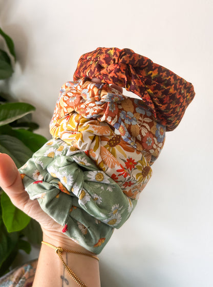 Fall Florals Top Knot Headbands | Cute Headband | Chunky | Autumn Styles | Comfy Headband |Boho Vibes