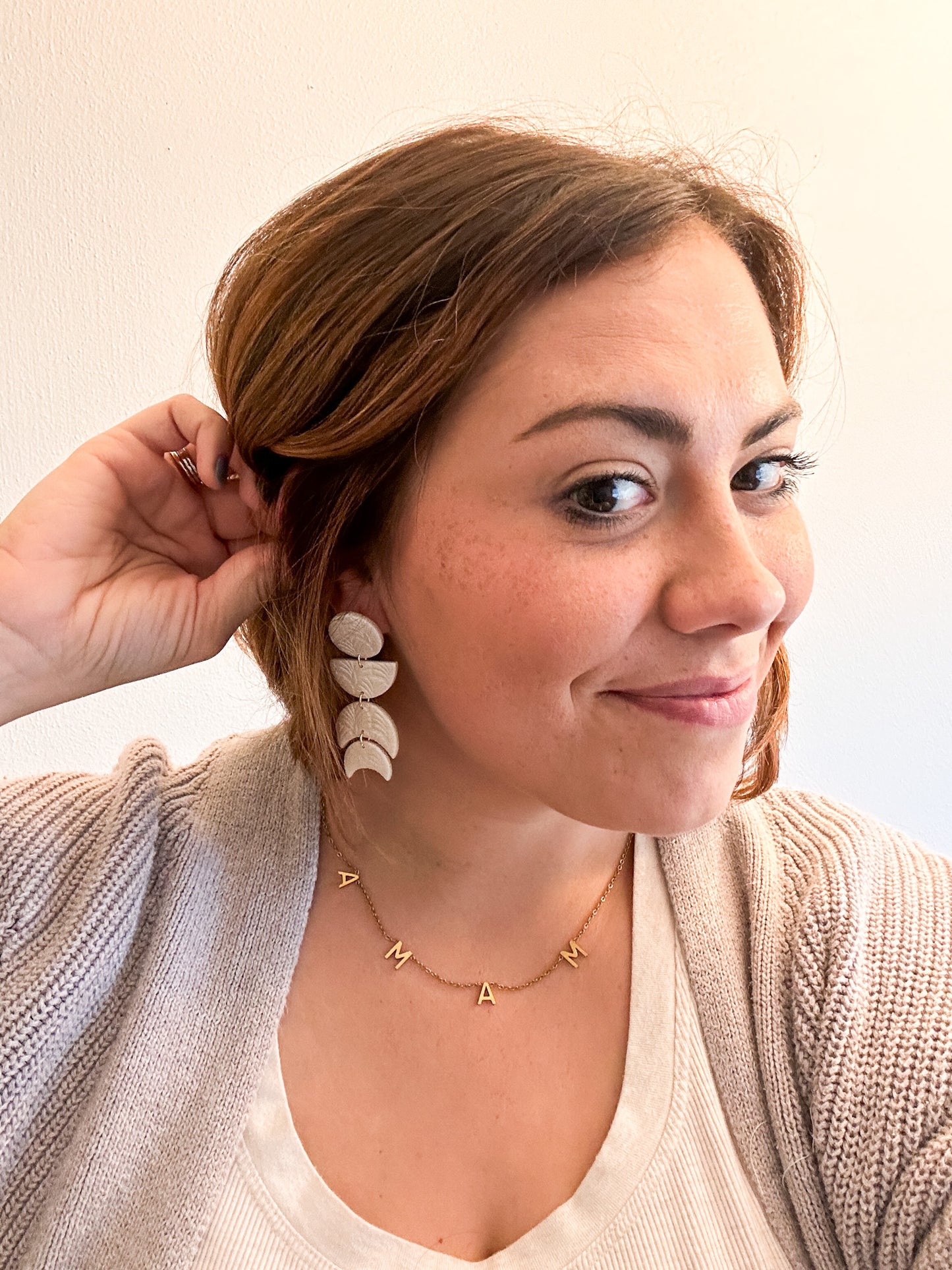 Pearly Textured Clay Earrings Earrings | Dangle Earrings | Titanium | Hypoallergenic | Autumn Color Earrings | Pearl Sheen | Lightweight