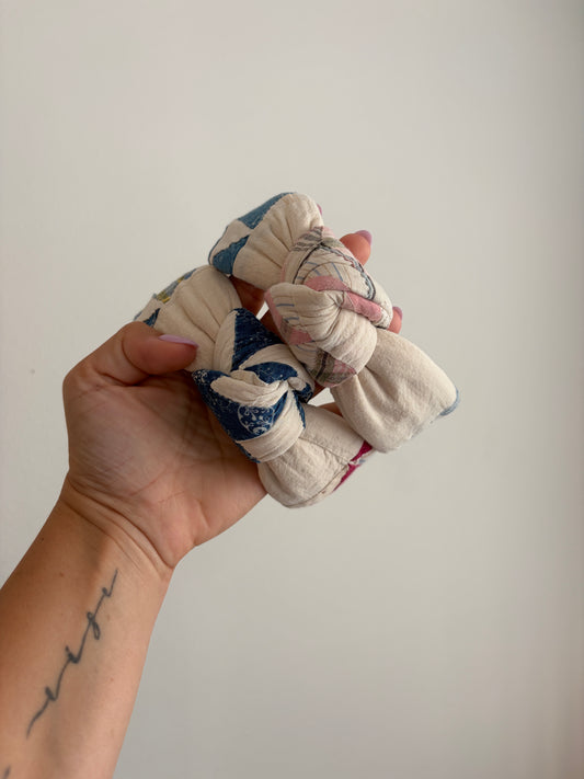 Patchy Cute Retro Top Knot Headband | Vintage | Comfy Headbands | Patchwork Quilt