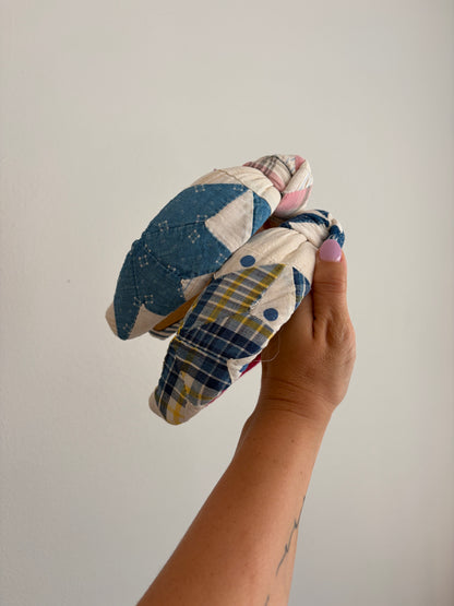 Patchy Cute Retro Top Knot Headband | Vintage | Comfy Headbands | Patchwork Quilt