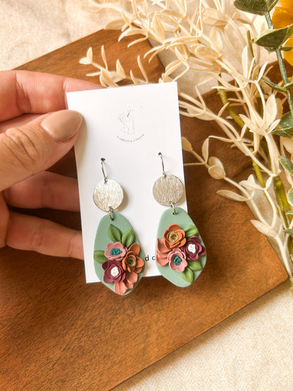 Fall Floral Garden Earrings | Dainty Flower Earrings | Trendy Styles | Lightweight | Autumn Colors