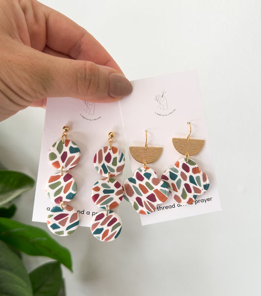 Fall Vibes Stained Glass Earrings | Clay Dangles | Cute Jewelry | Handmade Earrings | Autumn Styles