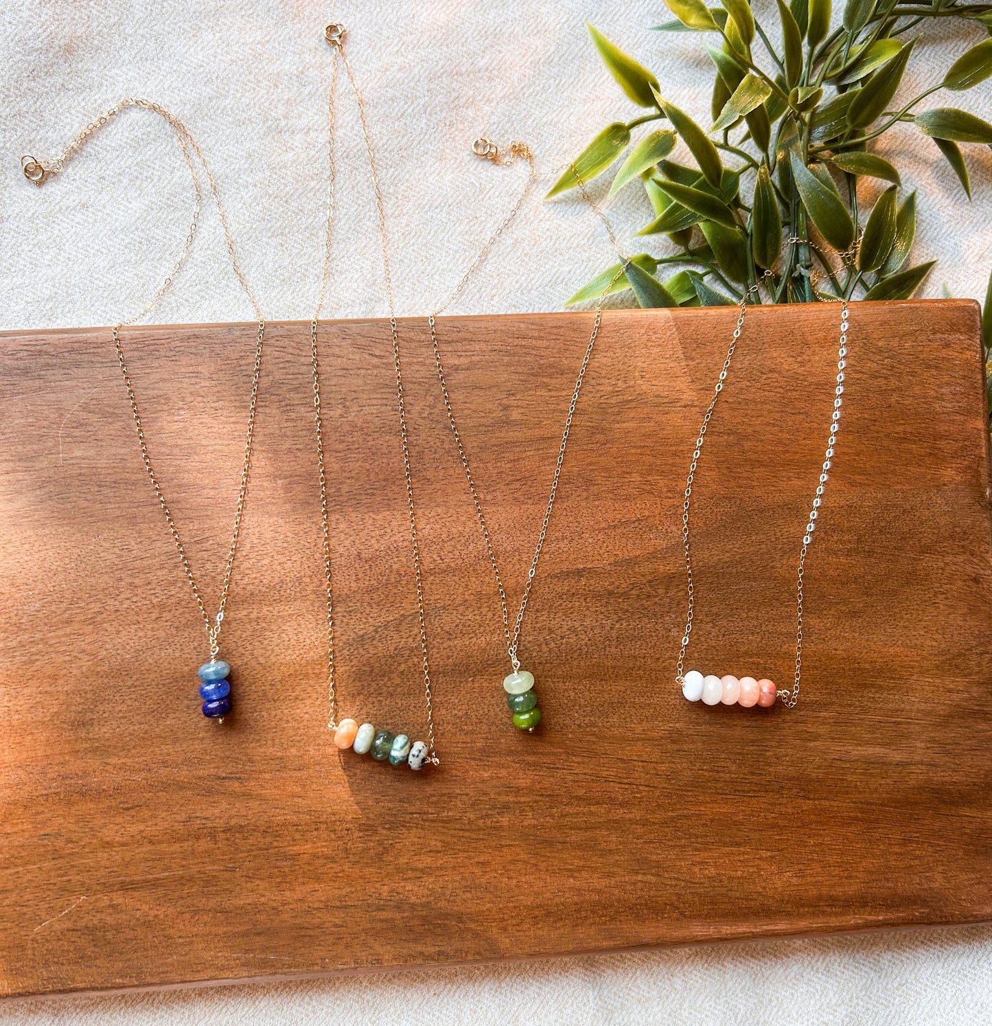 Fall Gold Fill Bead Necklace |  Gold Chain Necklace | 18in Chain