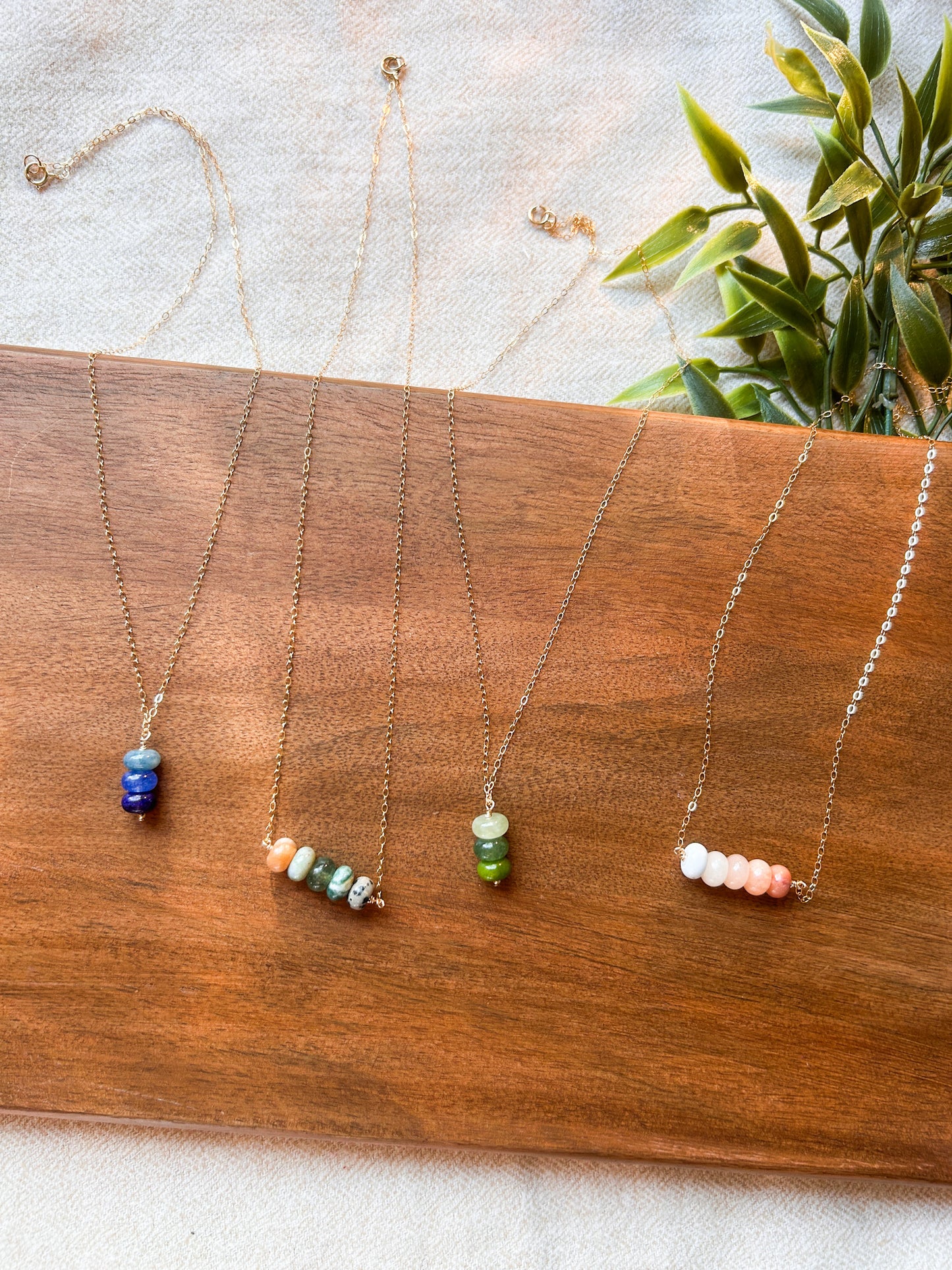 Fall Gold Fill Bead Necklace |  Gold Chain Necklace | 18in Chain