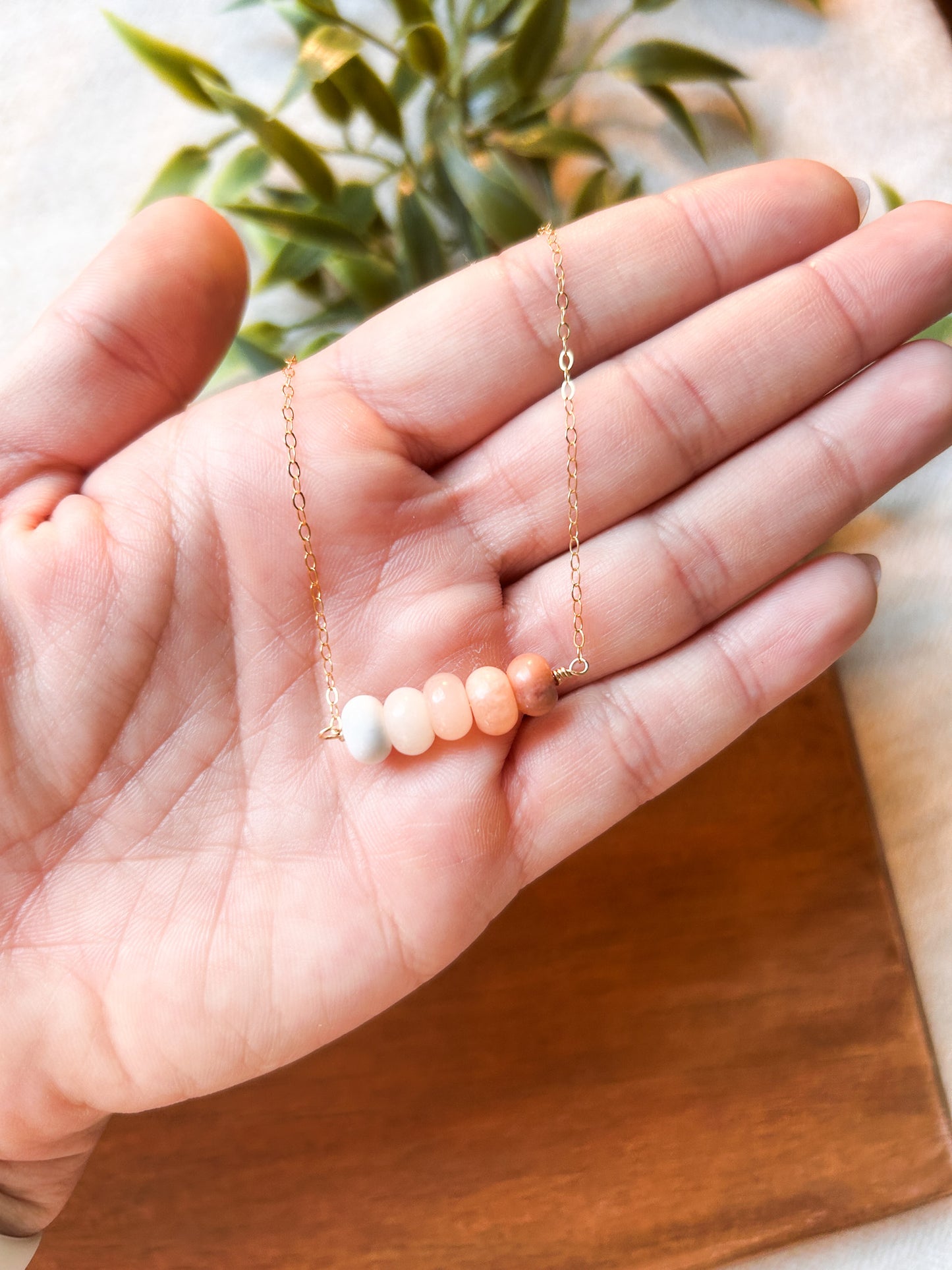 Fall Gold Fill Bead Necklace |  Gold Chain Necklace | 18in Chain