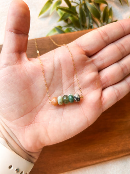 Fall Gold Fill Bead Necklace |  Gold Chain Necklace | 18in Chain