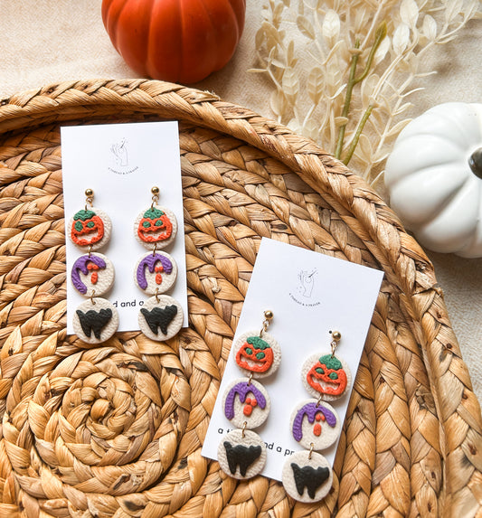 Halloween Sugar Cookie Earrings | Halloween | Pumpkin | Food Earrings | Lightweight