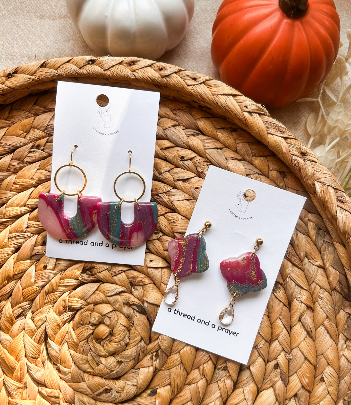 Purple Moment Marble Earrings | Resin Coated Earrings | Lightweight