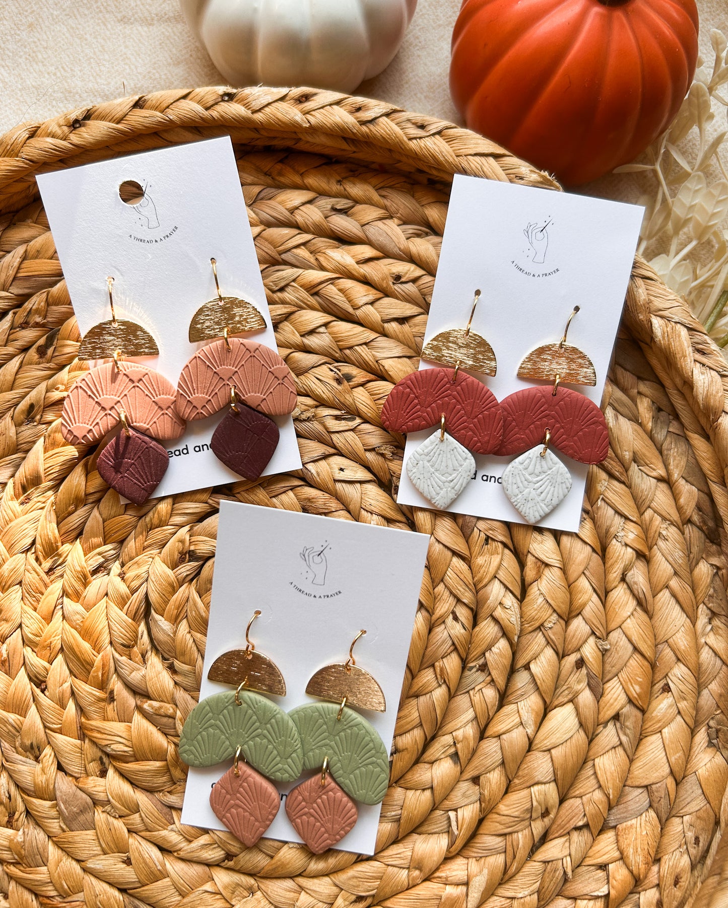 Basic but Cute Fall Earrings | Earth Tones | Clay Earrings | Autumn Styles