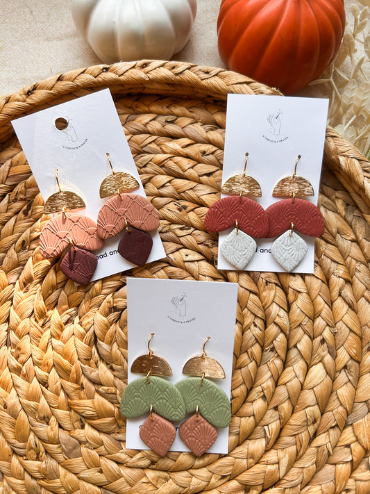 Basic but Cute Fall Earrings | Earth Tones | Clay Earrings | Autumn Styles
