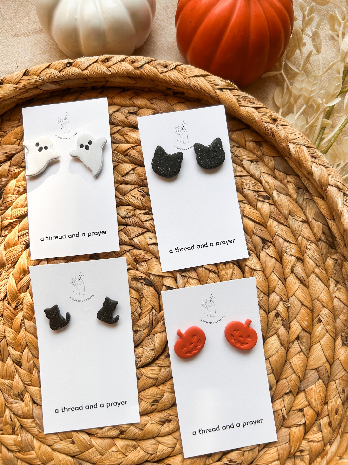 Halloween Stud Pack | Skulls | Pumpkins | Ghosts | Dainty Fall Earrings