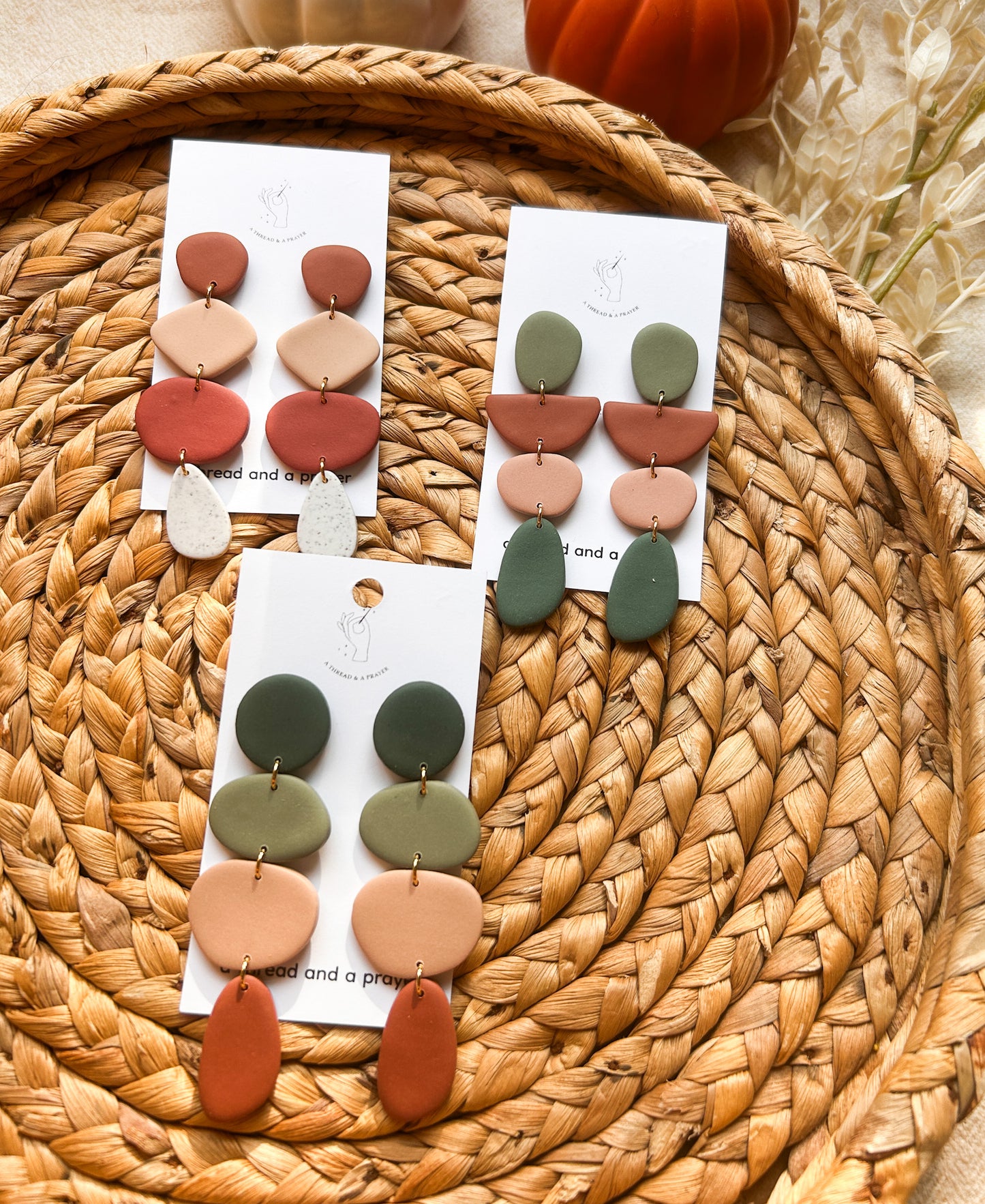 Statement Autumn Neutral Earrings | Earth Tones | Clay Earrings | Autumn Styles