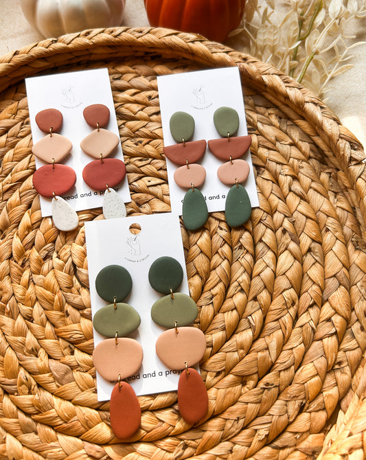 Statement Autumn Neutral Earrings | Earth Tones | Clay Earrings | Autumn Styles