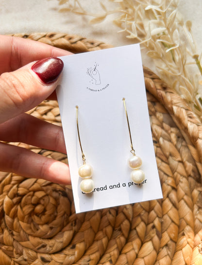 Classic Pearl Collection | Pearl Dangles | Gold | Everyday Earrings | Dainty | Lightweight | Classic