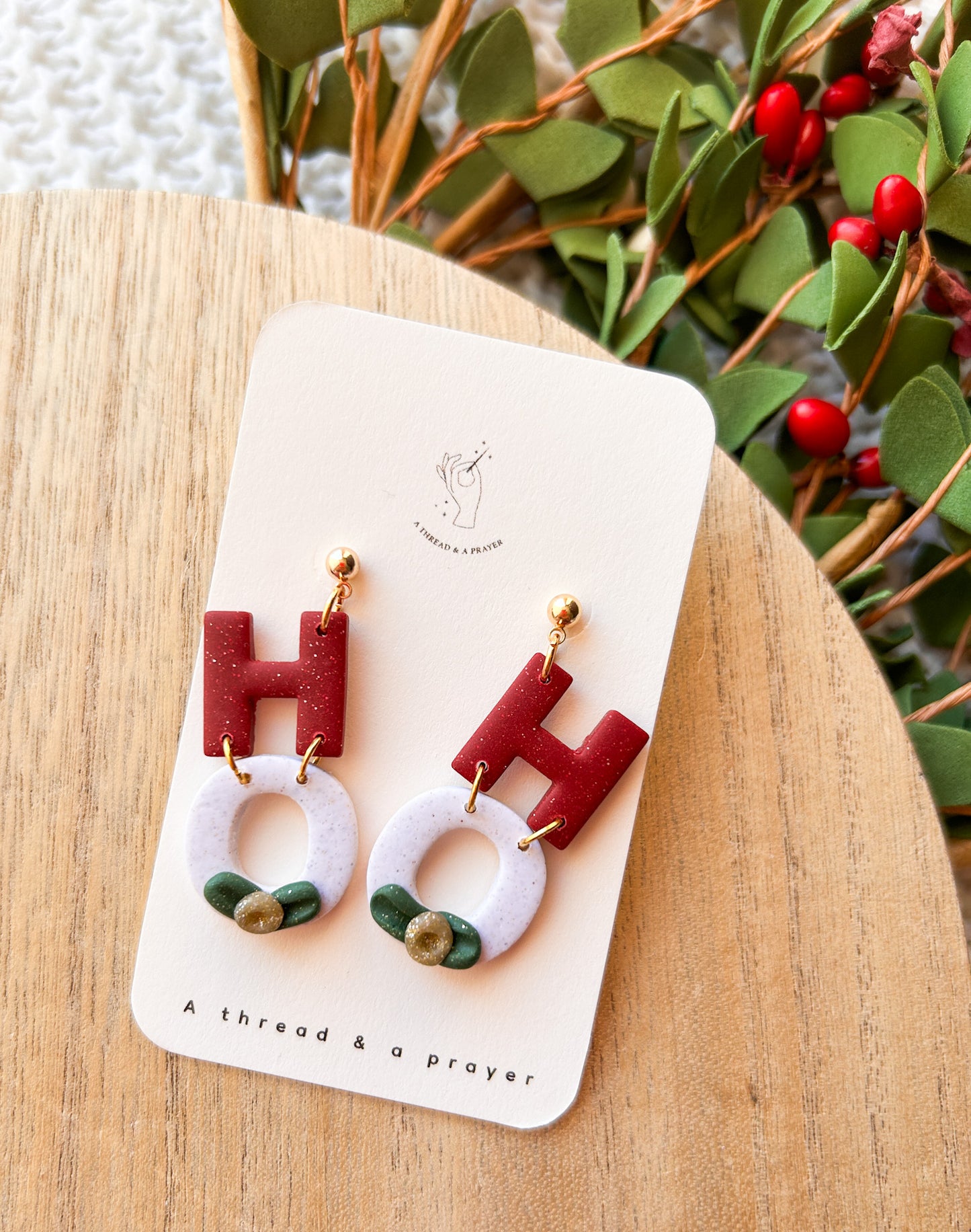 Most Wonderful Time of the Year Holiday Earrings | HO HO HO, Christmas Lights, Candy Cane Inspired | Christmas Earrings | Gift Earrings | Holiday Colors | Lightweight