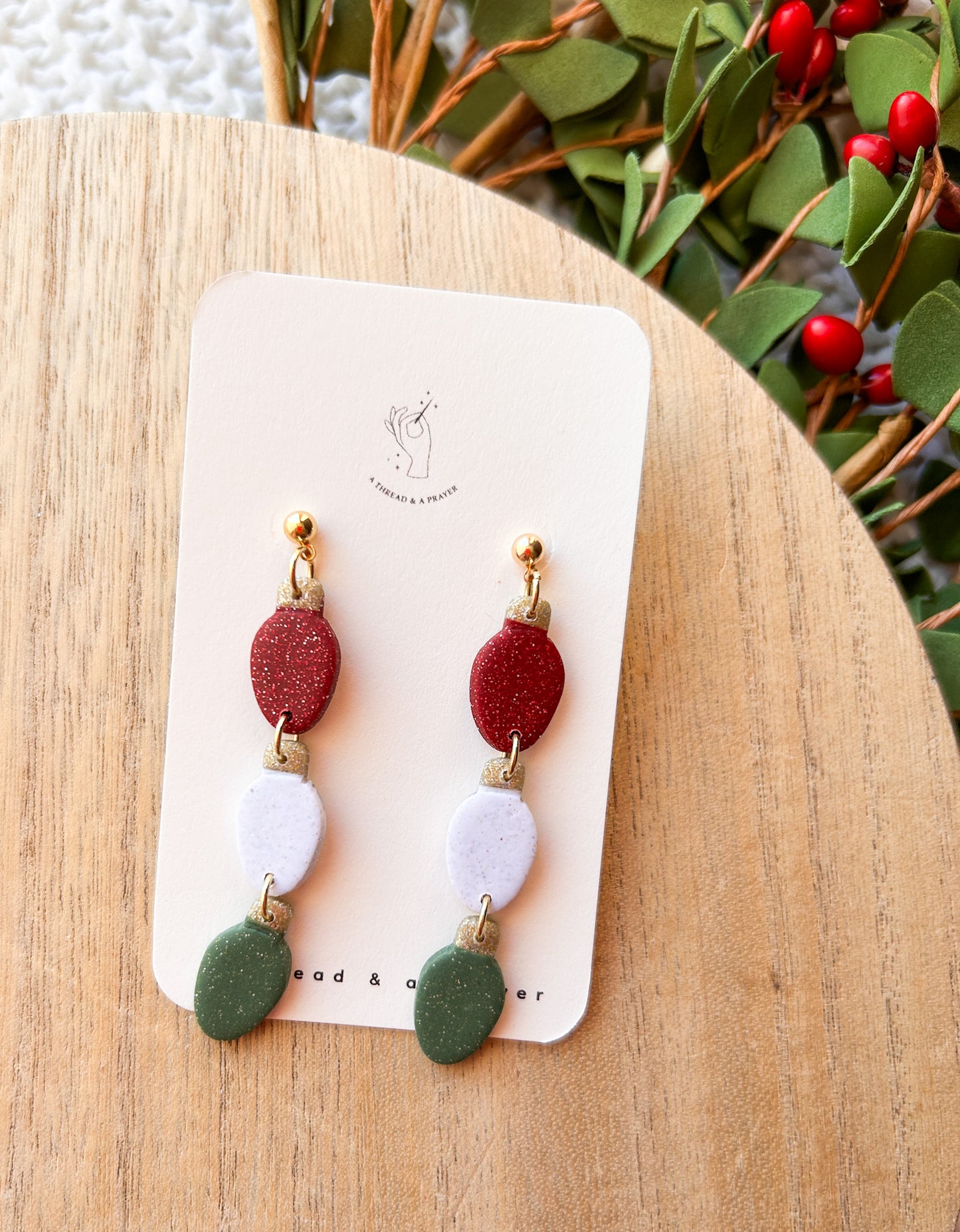 Most Wonderful Time of the Year Holiday Earrings | HO HO HO, Christmas Lights, Candy Cane Inspired | Christmas Earrings | Gift Earrings | Holiday Colors | Lightweight