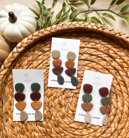 True Boho Fall Dangle Earrings | Statement Earrings | Clay Earrings | Autumn Styles