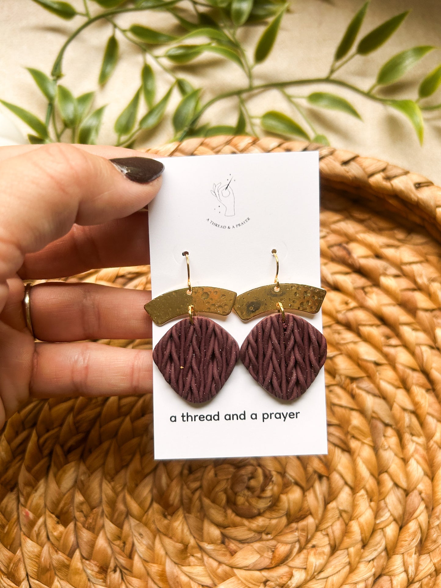 Knit Sweater Style Clay Earrings | Autumn | Fall Clay Earrings | Dainty