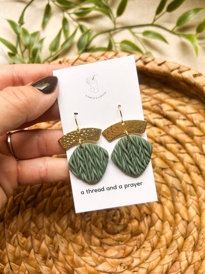 Knit Sweater Style Clay Earrings | Autumn | Fall Clay Earrings | Dainty