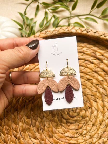 Funky Boho Fall Earrings | Earth Tones | Clay Earrings | Autumn Styles