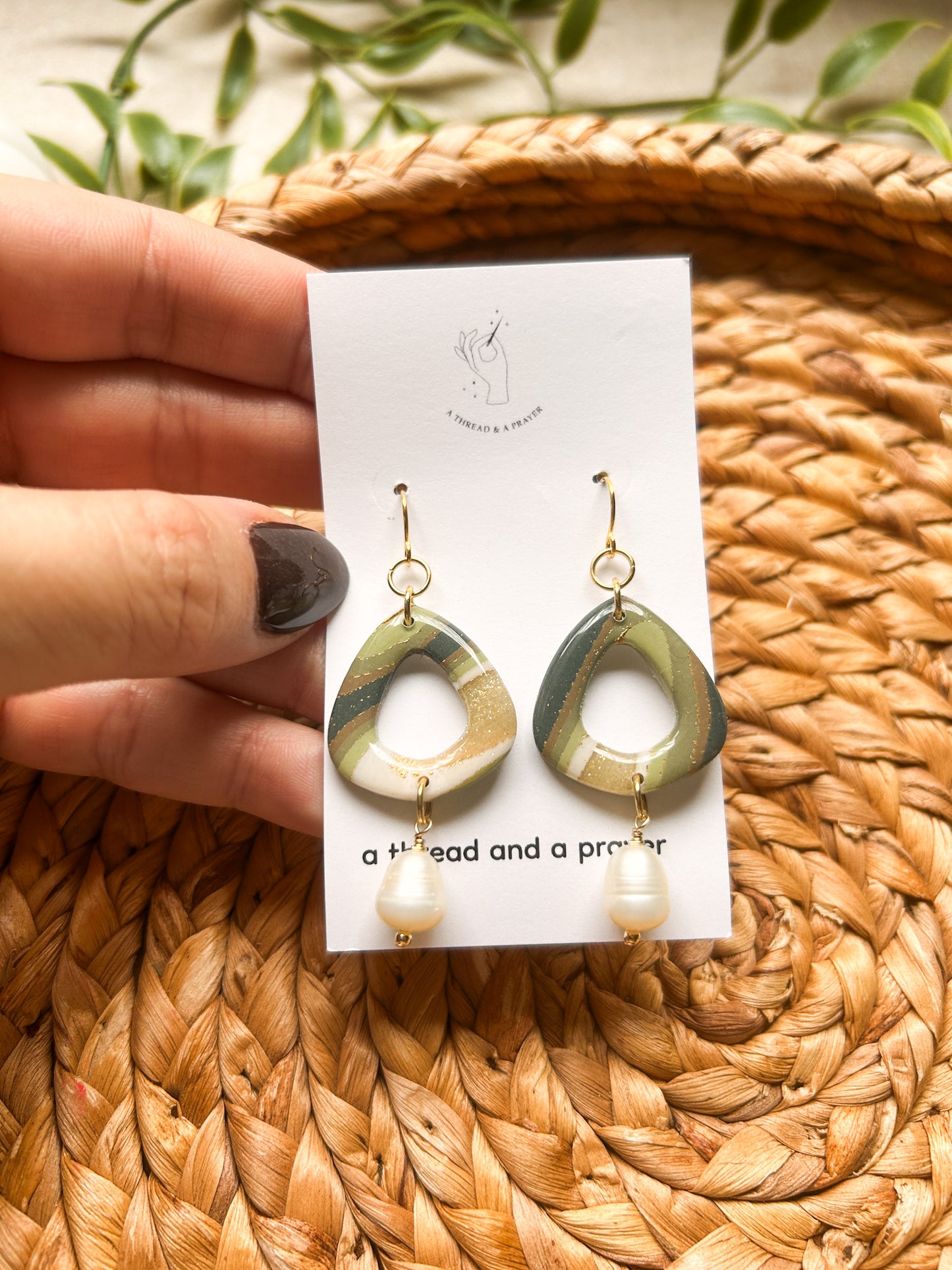 Green Faux Gemstone Earrings | Fancy Earrings | Glitter and Shine | Resin Coated Earrings | Lightweight