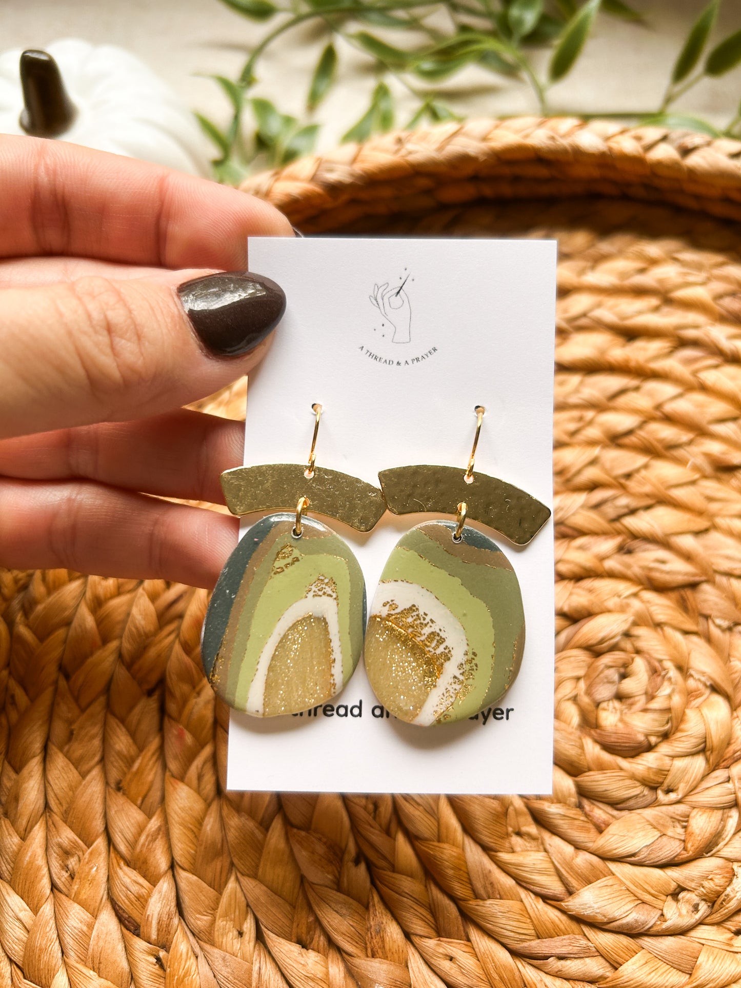 Green Faux Gemstone Earrings | Fancy Earrings | Glitter and Shine | Resin Coated Earrings | Lightweight