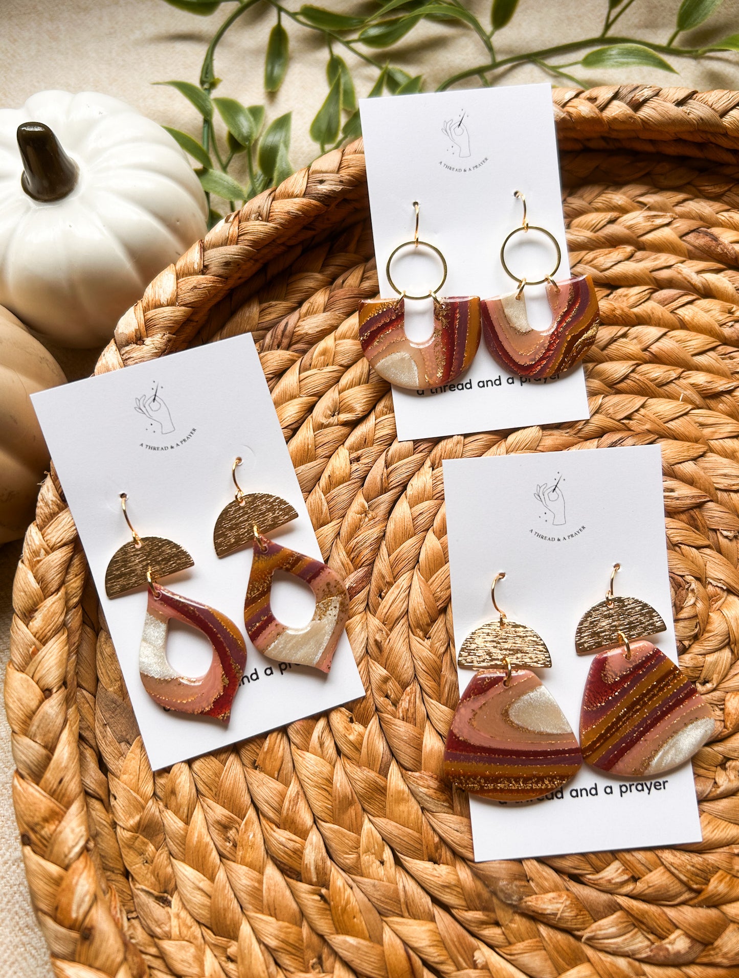 Warm Fall Colored Gemstone Earrings | Fancy Earrings | Glitter and Shine | Resin Coated Earrings | Lightweight