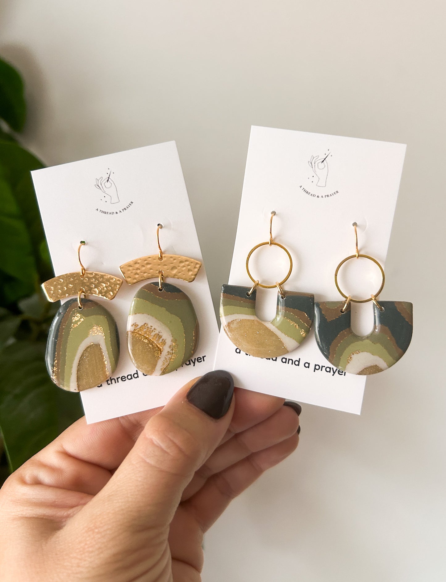 Green Faux Gemstone Earrings | Fancy Earrings | Glitter and Shine | Resin Coated Earrings | Lightweight
