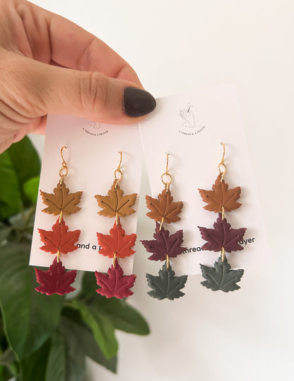 Falling Leaves Autumn Earrings | Autumn Colors | Fall Earrings | Earth Tones | Dainty Earrings | Lightweight
