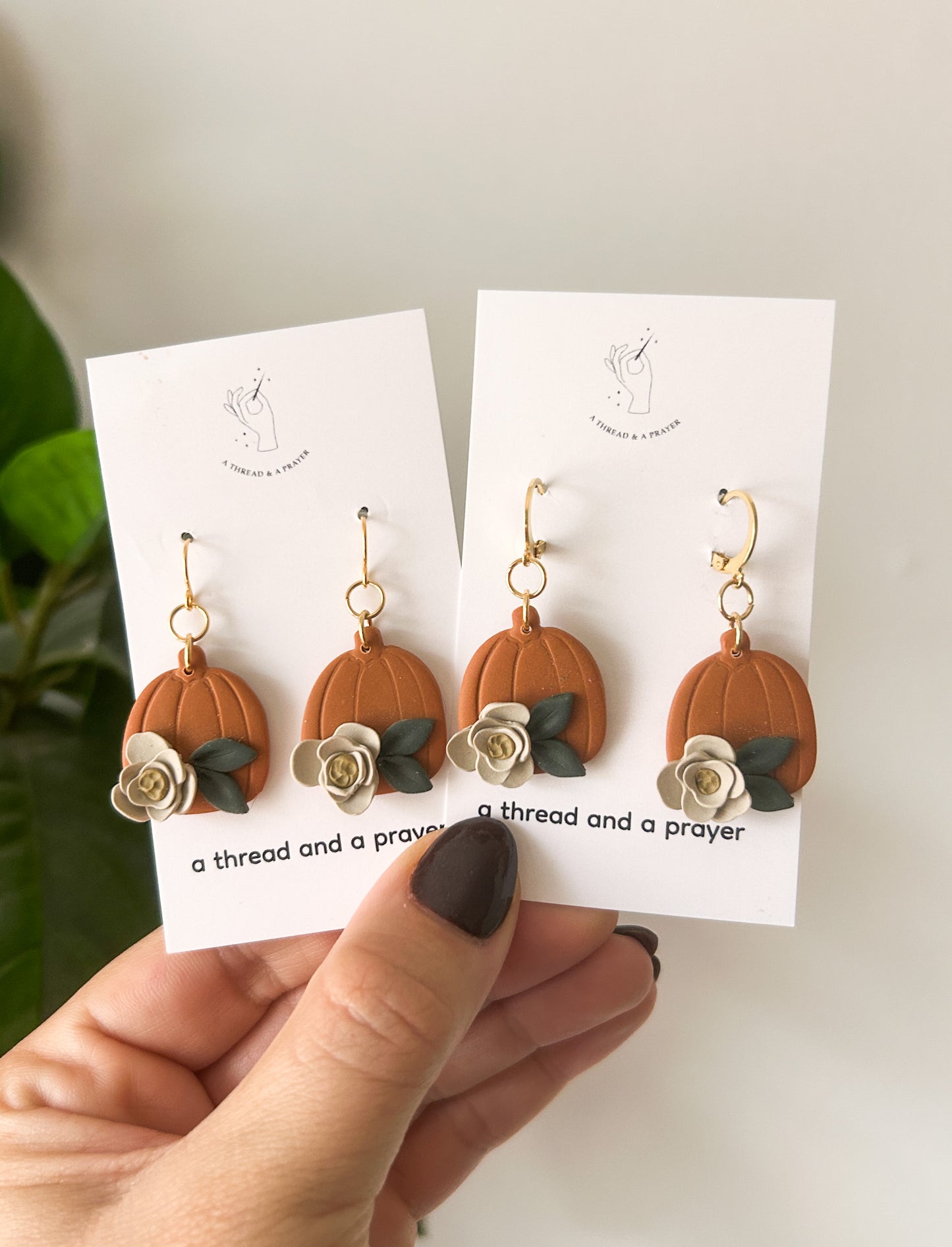 Dainty Pumpkin Floral Earrings | Autumn Colors | Fall Earrings | Earth Tones | Pumpkin Patch | Lightweight