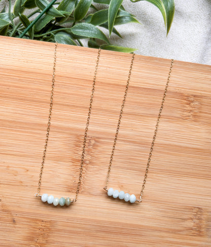 Dainty Beaded Fall Necklace |  Gold Fill Chain Necklace | 20in Chain