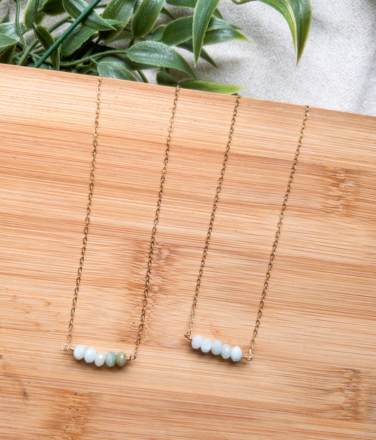 Dainty Beaded Fall Necklace |  Gold Fill Chain Necklace | 20in Chain