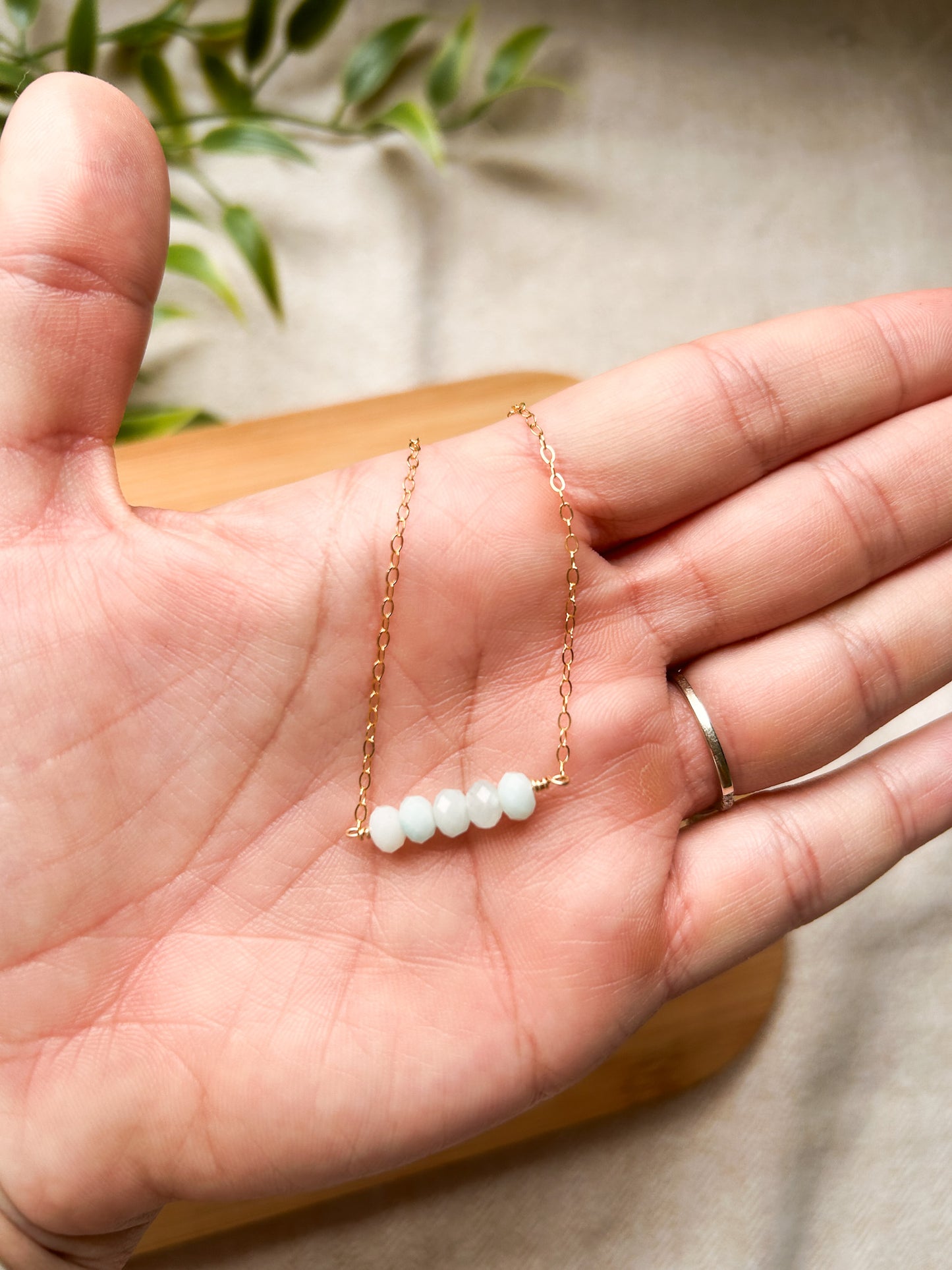 Dainty Beaded Fall Necklace |  Gold Fill Chain Necklace | 20in Chain