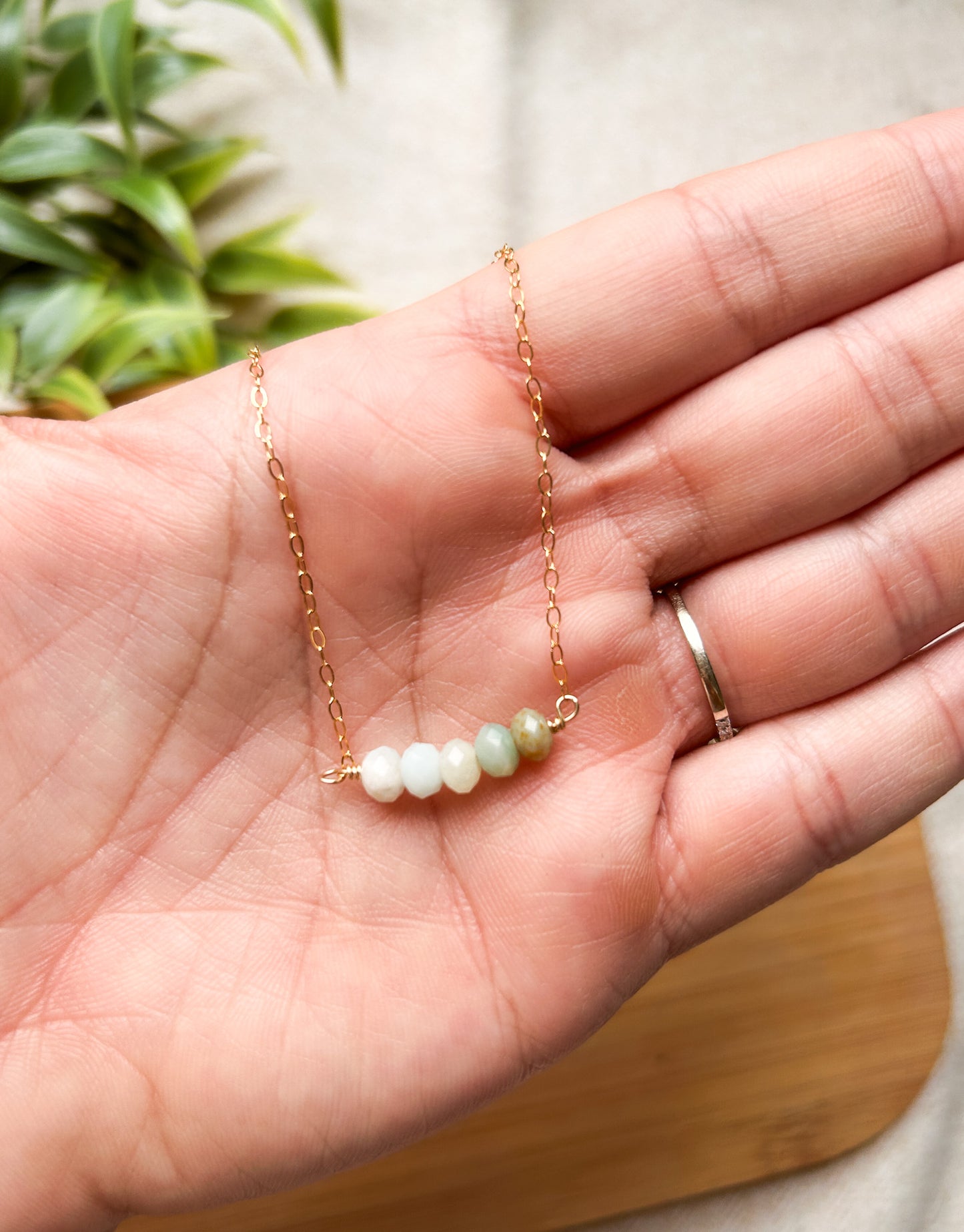 Dainty Beaded Fall Necklace |  Gold Fill Chain Necklace | 20in Chain