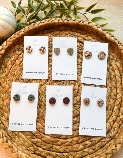 Autumn Studs | Stained Glass | Checkered | Knit Styles | Dainty | Lightweight | Titanium