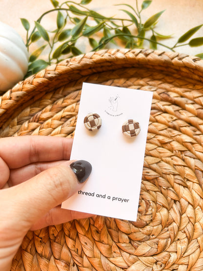 Autumn Studs | Stained Glass | Checkered | Knit Styles | Dainty | Lightweight | Titanium