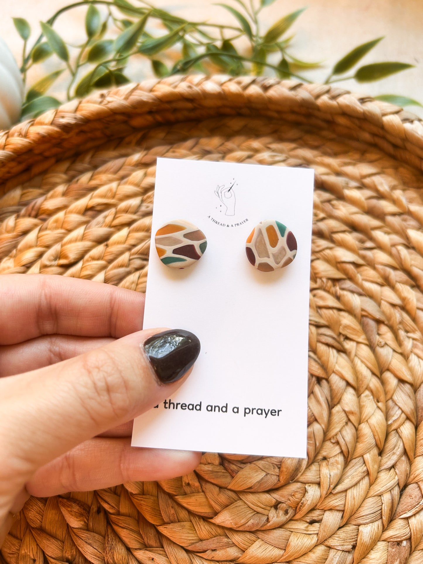 Autumn Studs | Stained Glass | Checkered | Knit Styles | Dainty | Lightweight | Titanium