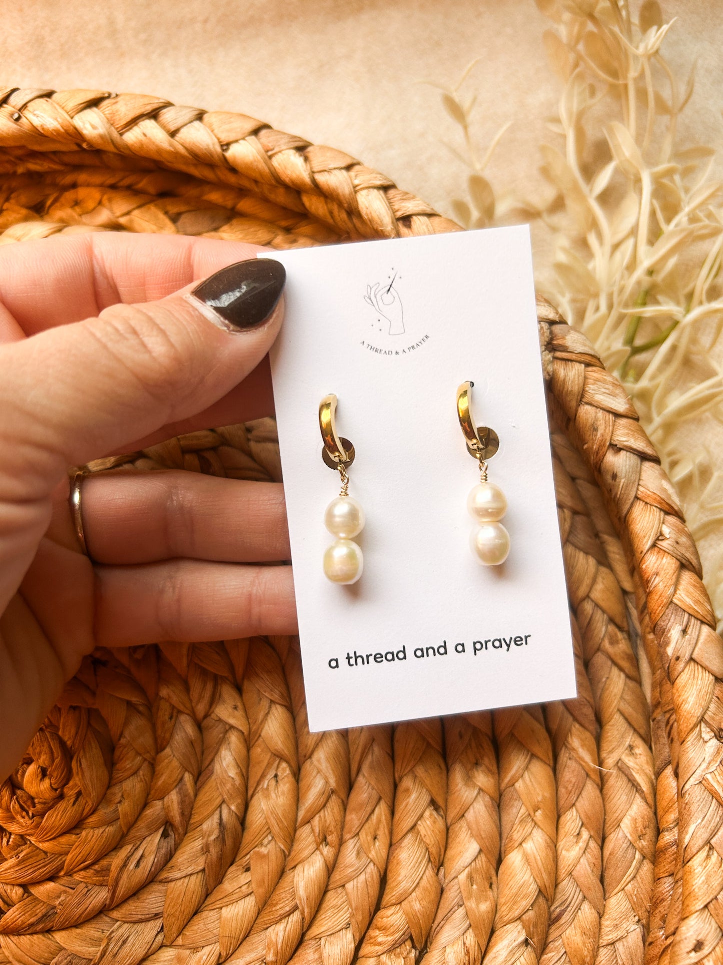 Dainty Pearl Winter Earrings | Classic Pearls | Giftable | Stocking Stuffer | Gold Plated Stainless Steel