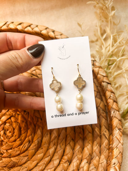 Dainty Pearl Winter Earrings | Classic Pearls | Giftable | Stocking Stuffer | Gold Plated Stainless Steel