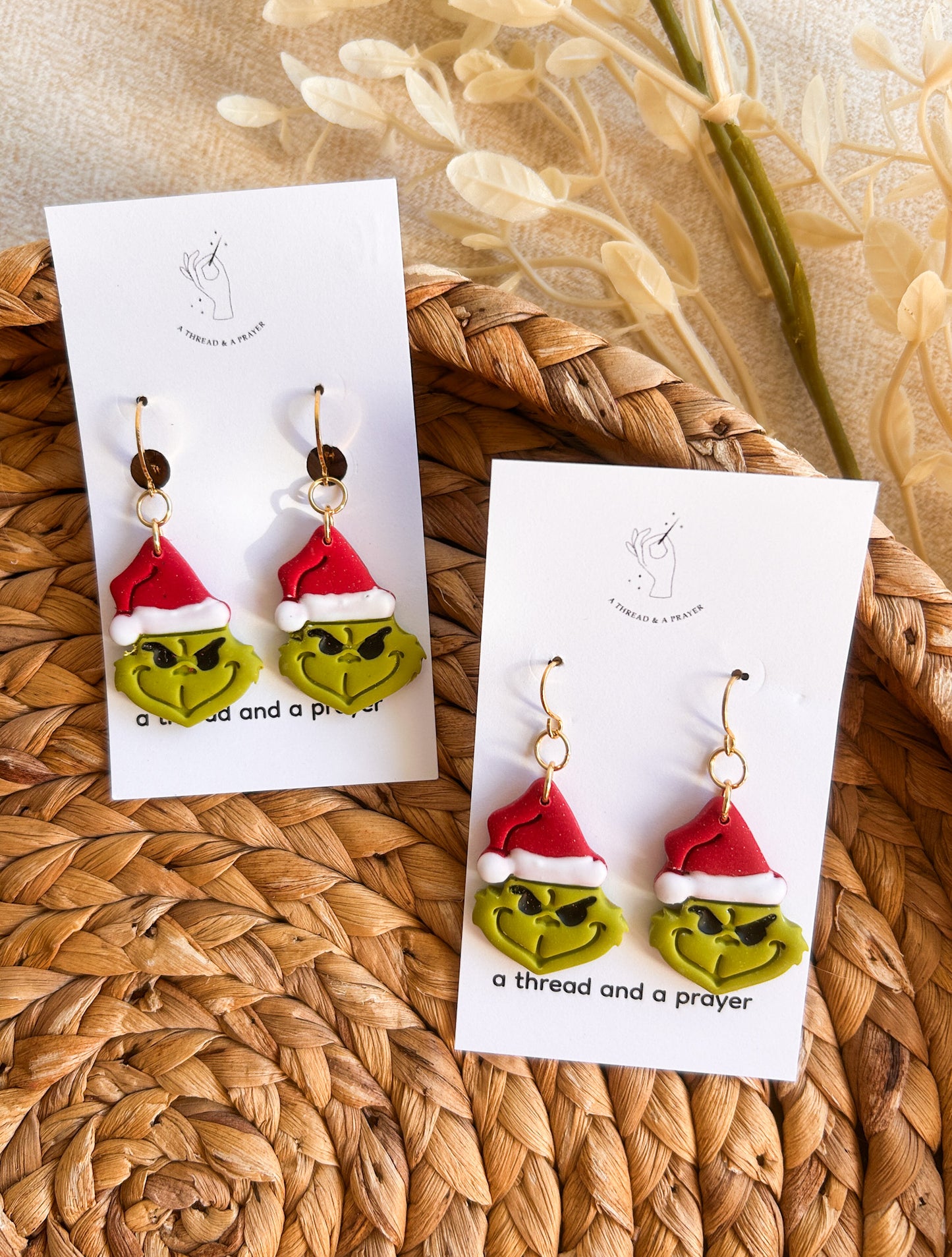 Don't be a GRINCH Clay Earrings | Christmas Style | Holidays | Christmas Gifts | Stocking Stuffers