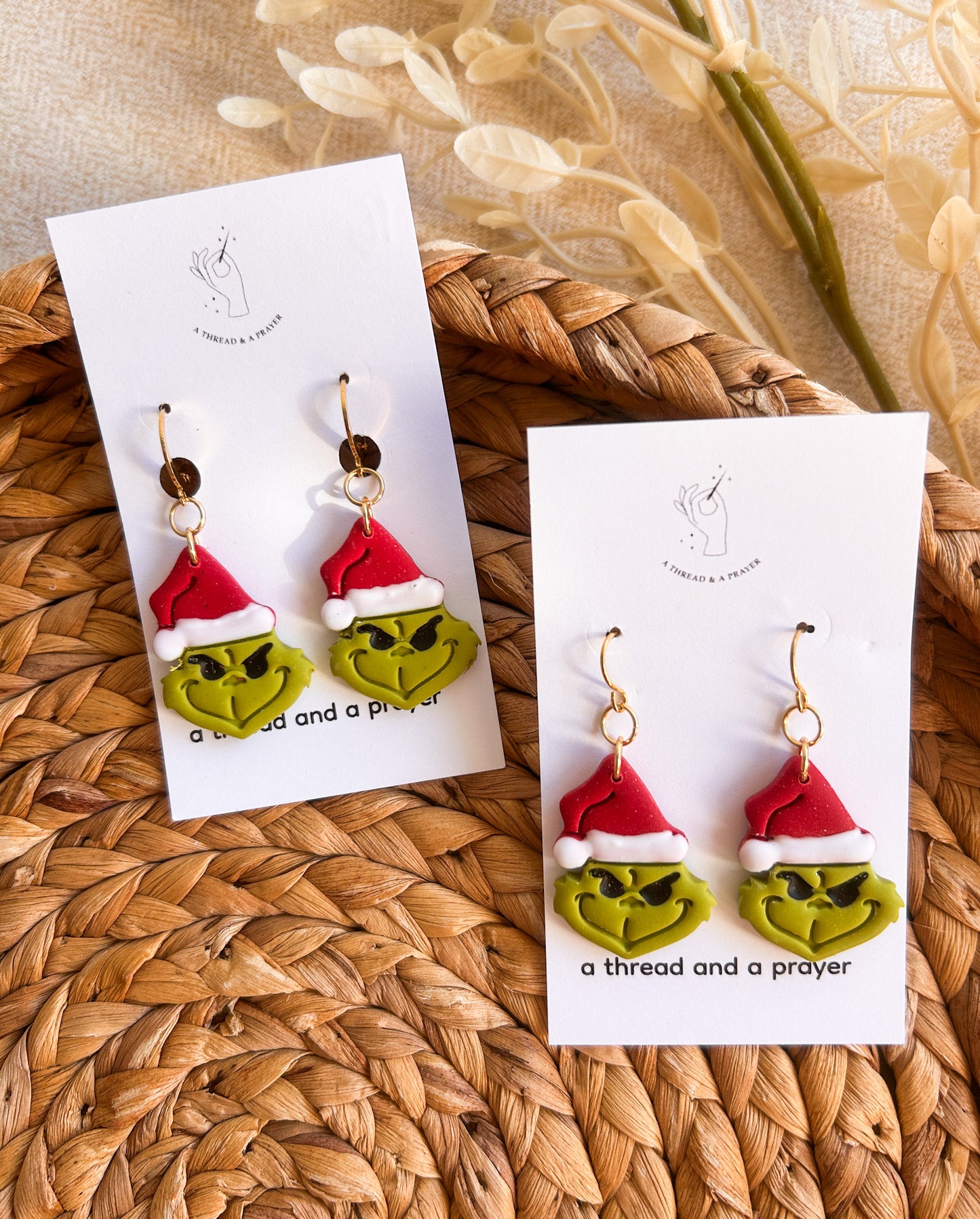Don't be a GRINCH Clay Earrings | Christmas Style | Holidays | Christmas Gifts | Stocking Stuffers