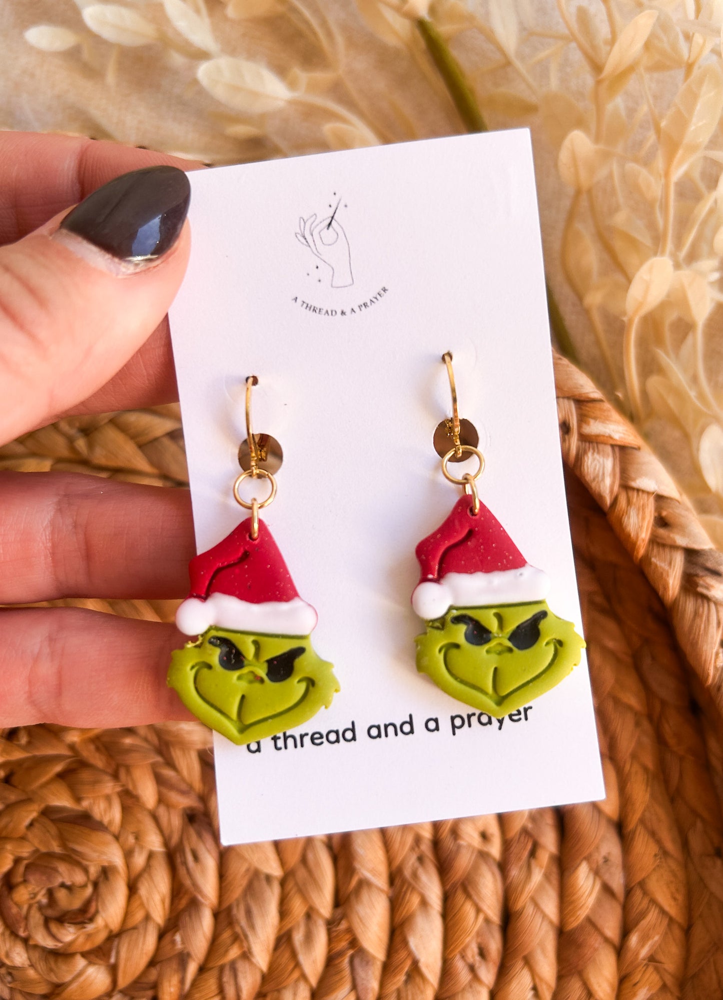 Don't be a GRINCH Clay Earrings | Christmas Style | Holidays | Christmas Gifts | Stocking Stuffers