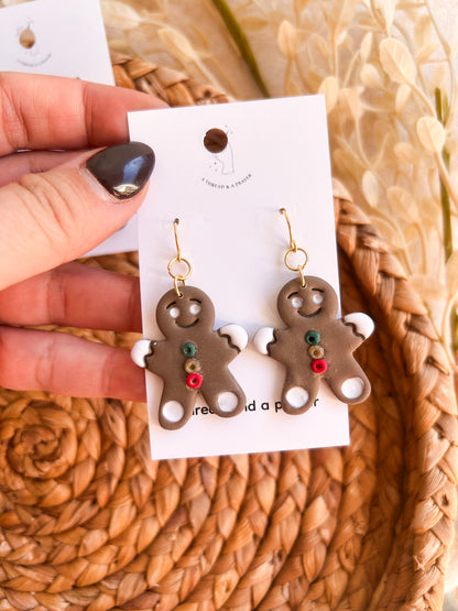Gingerbread Man Earrings | Holiday Style | Cookie Earrings | Christmas Gifts
