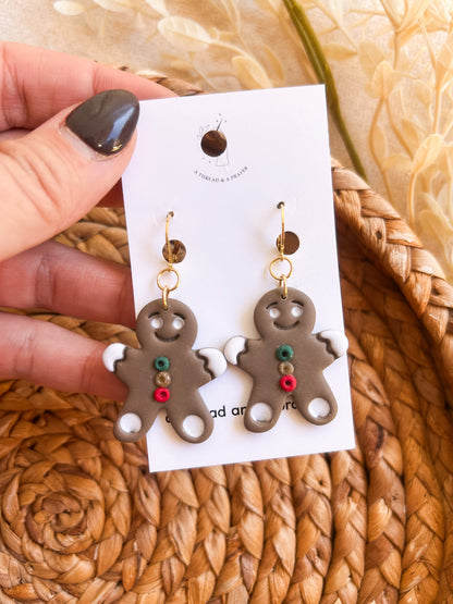 Gingerbread Man Earrings | Holiday Style | Cookie Earrings | Christmas Gifts
